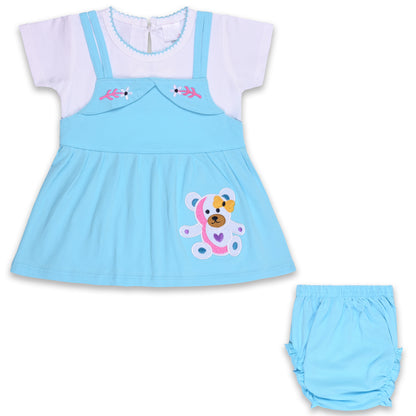 Baby Girls Applique A-Line Frock Dress With Brief