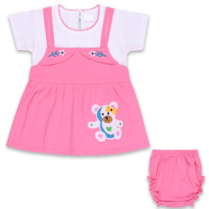 Baby Girls Applique A-Line Frock Dress With Brief