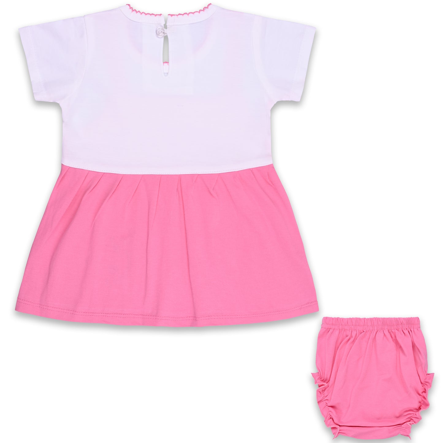 Baby Girls Applique A-Line Frock Dress With Brief