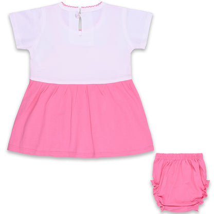 Baby Girls Applique A-Line Frock Dress With Brief