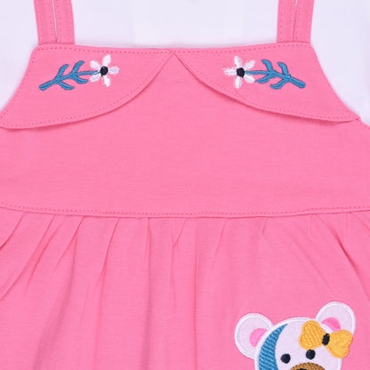 Baby Girls Applique A-Line Frock Dress With Brief