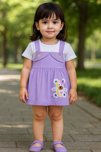 Baby Girls Applique A-Line Frock Dress With Brief