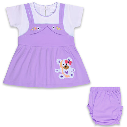 Baby Girls Applique A-Line Frock Dress With Brief