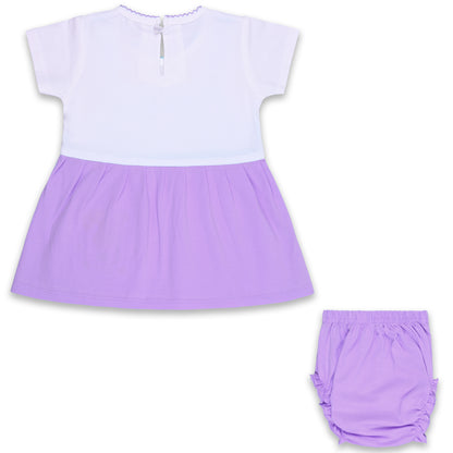Baby Girls Applique A-Line Frock Dress With Brief
