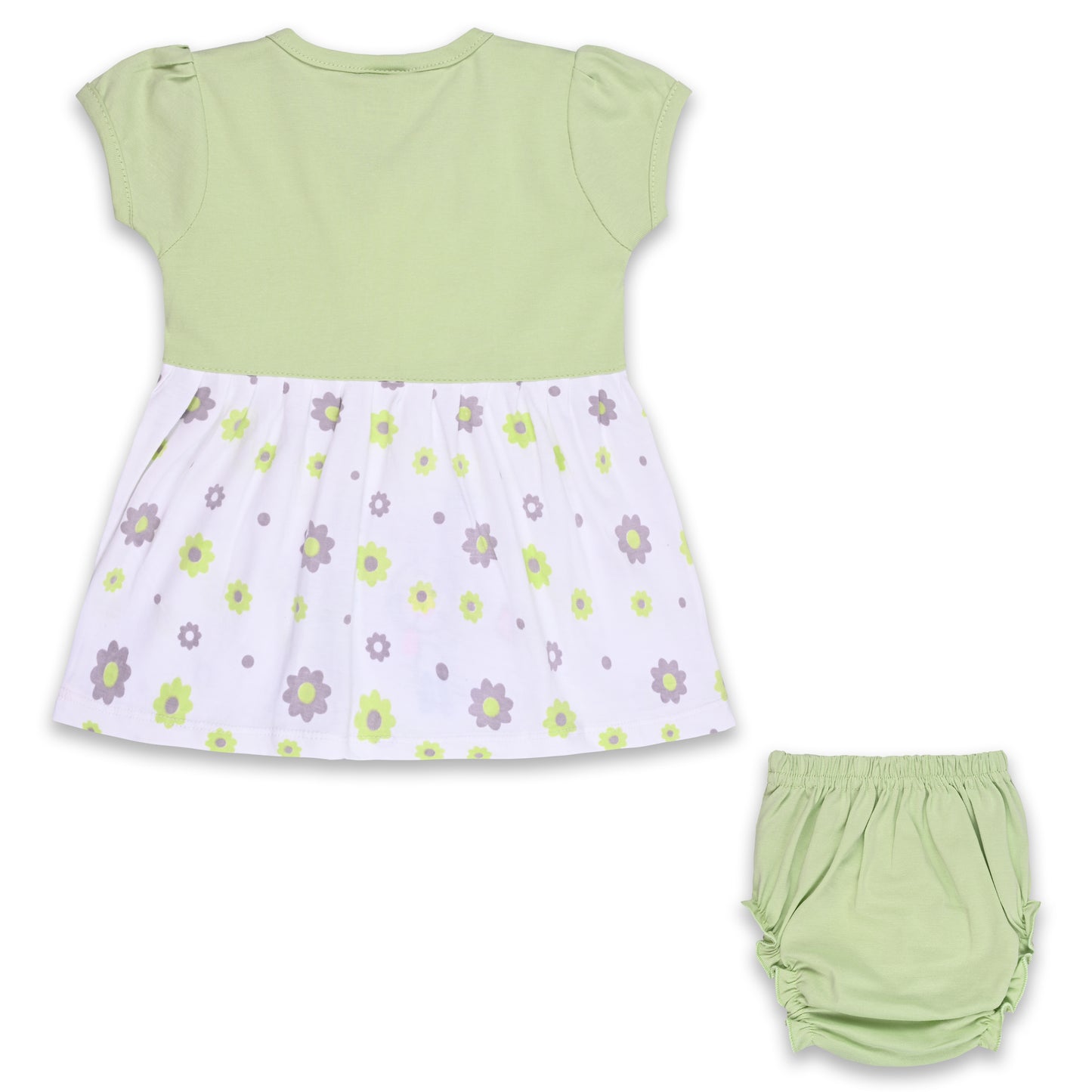 Girls Floral Print A-Line Frock Dress with Brief