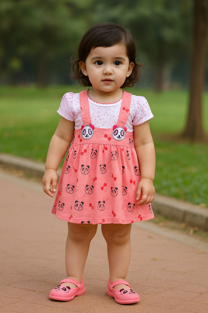 Baby Girls Animal Print A-Line Frock Dress With Brief