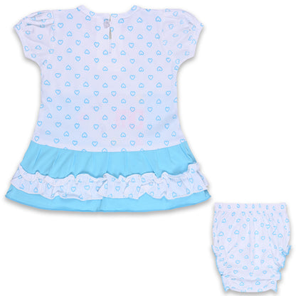Baby Girls Printed A-Line Frock Dress With Brief