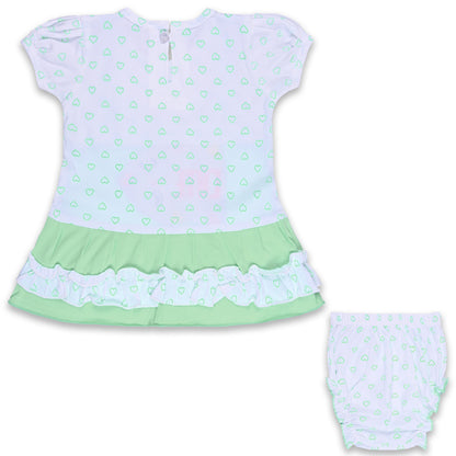 Baby Girls Printed A-Line Frock Dress With Brief