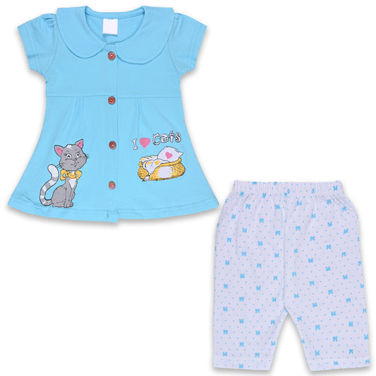 Baby Girls Graphic Print Top and Pant Clothing Set