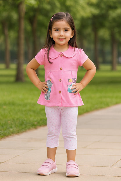 Baby Girls Graphic Print Top and Pant Clothing Set