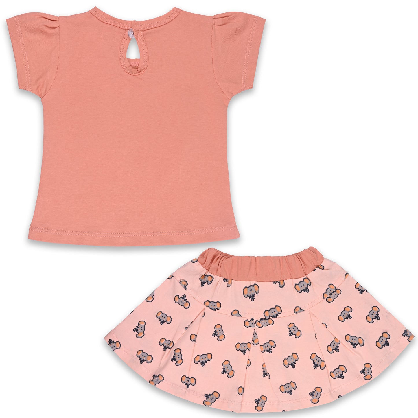 Girls Graphic Print Top and Skirt Clothing Set