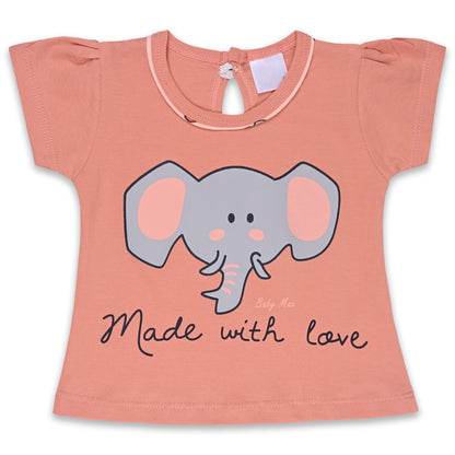 Girls Graphic Print Top and Skirt Clothing Set