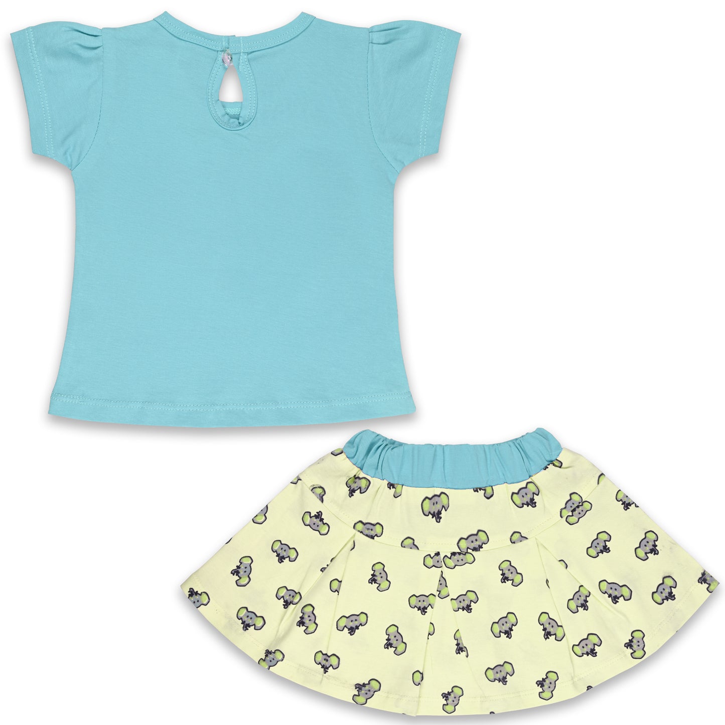 Girls Graphic Print Top and Skirt Clothing Set