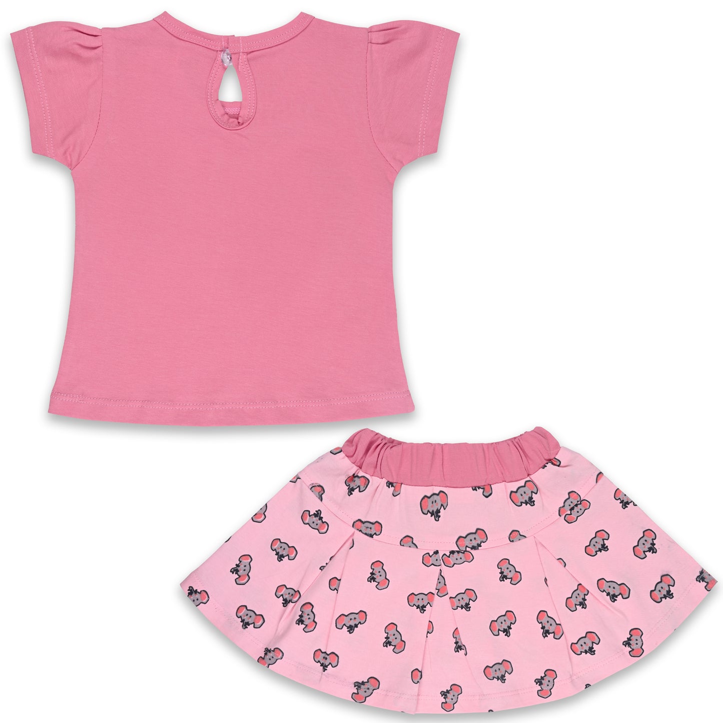 Girls Graphic Print Top and Skirt Clothing Set