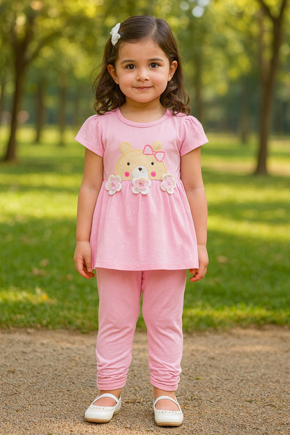 Girls Polka Print Top and Pant Clothing Set