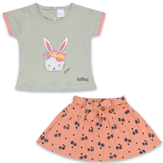 Baby Girls Graphic Print Top and Skirt Clothing Set
