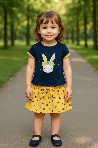 Baby Girls Graphic Print Top and Skirt Clothing Set