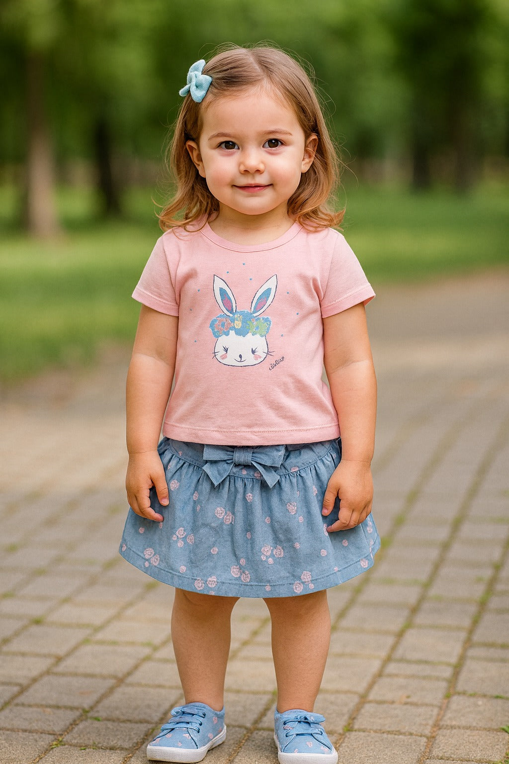 Baby Girls Graphic Print Top and Skirt Clothing Set