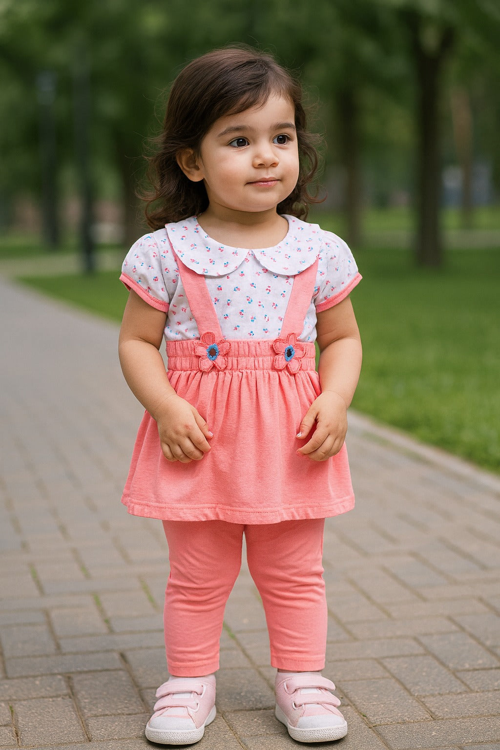 Baby Girls Polka Print Top and Pant Clothing Set