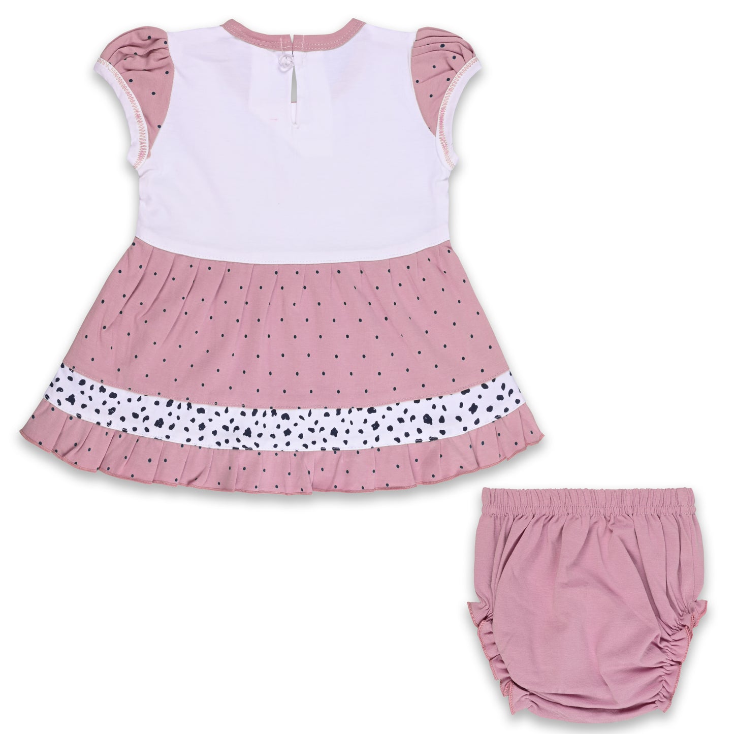 Baby Girls Polka Print A-Line Frock Dress with Brief