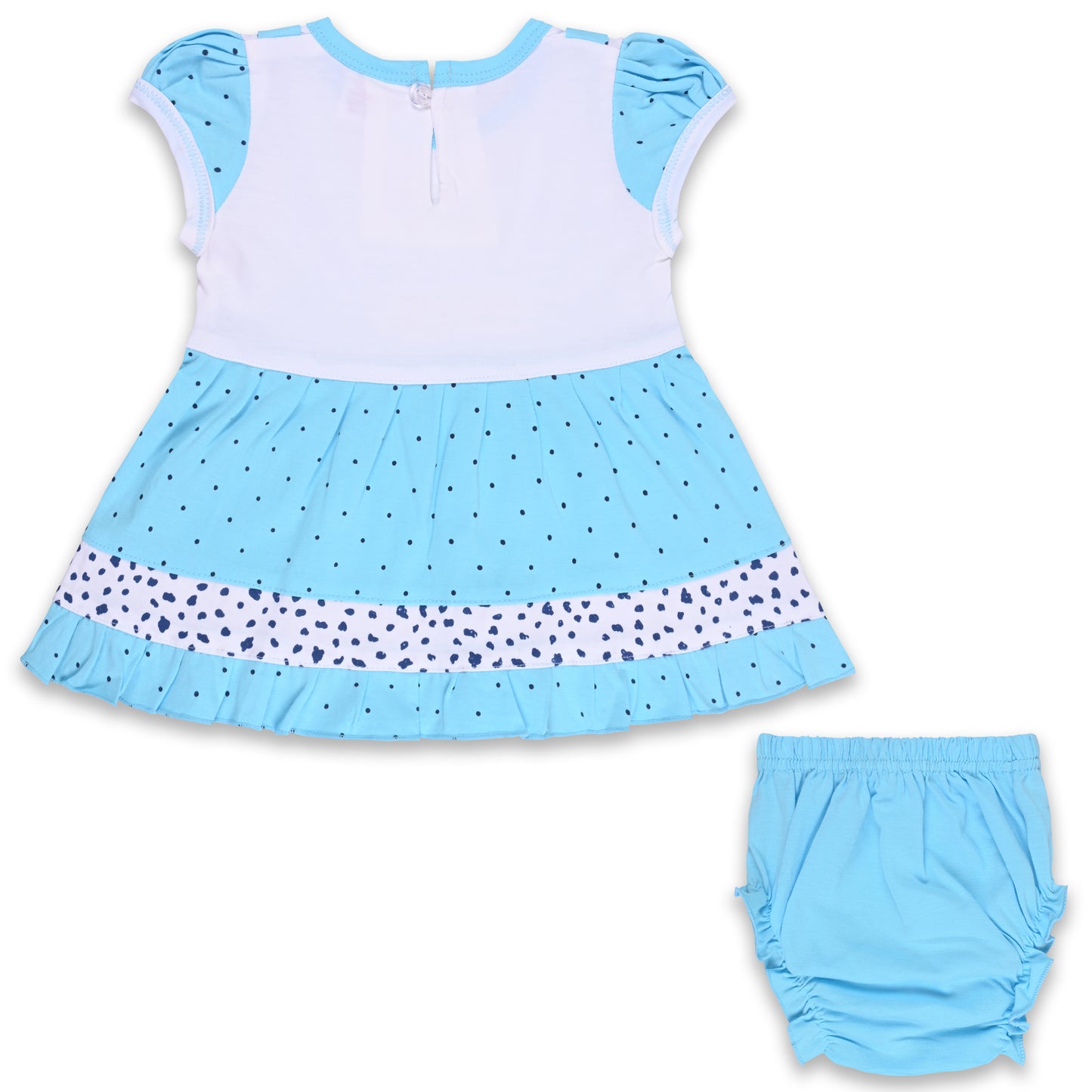 Baby Girls Polka Print A-Line Frock Dress with Brief