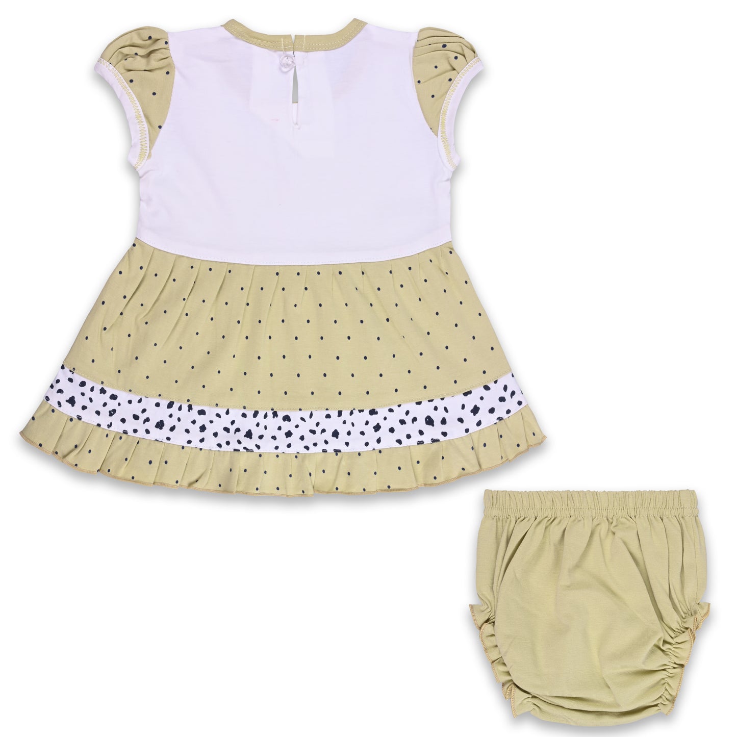 Baby Girls Polka Print A-Line Frock Dress with Brief