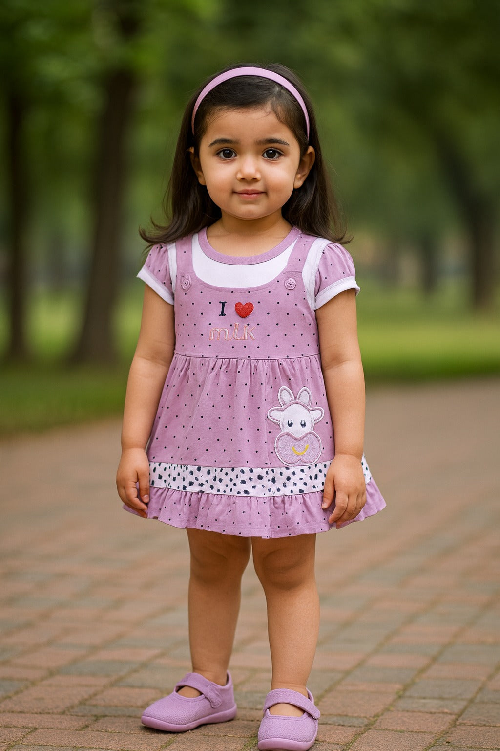 Baby Girls Polka Print A-Line Frock Dress with Brief
