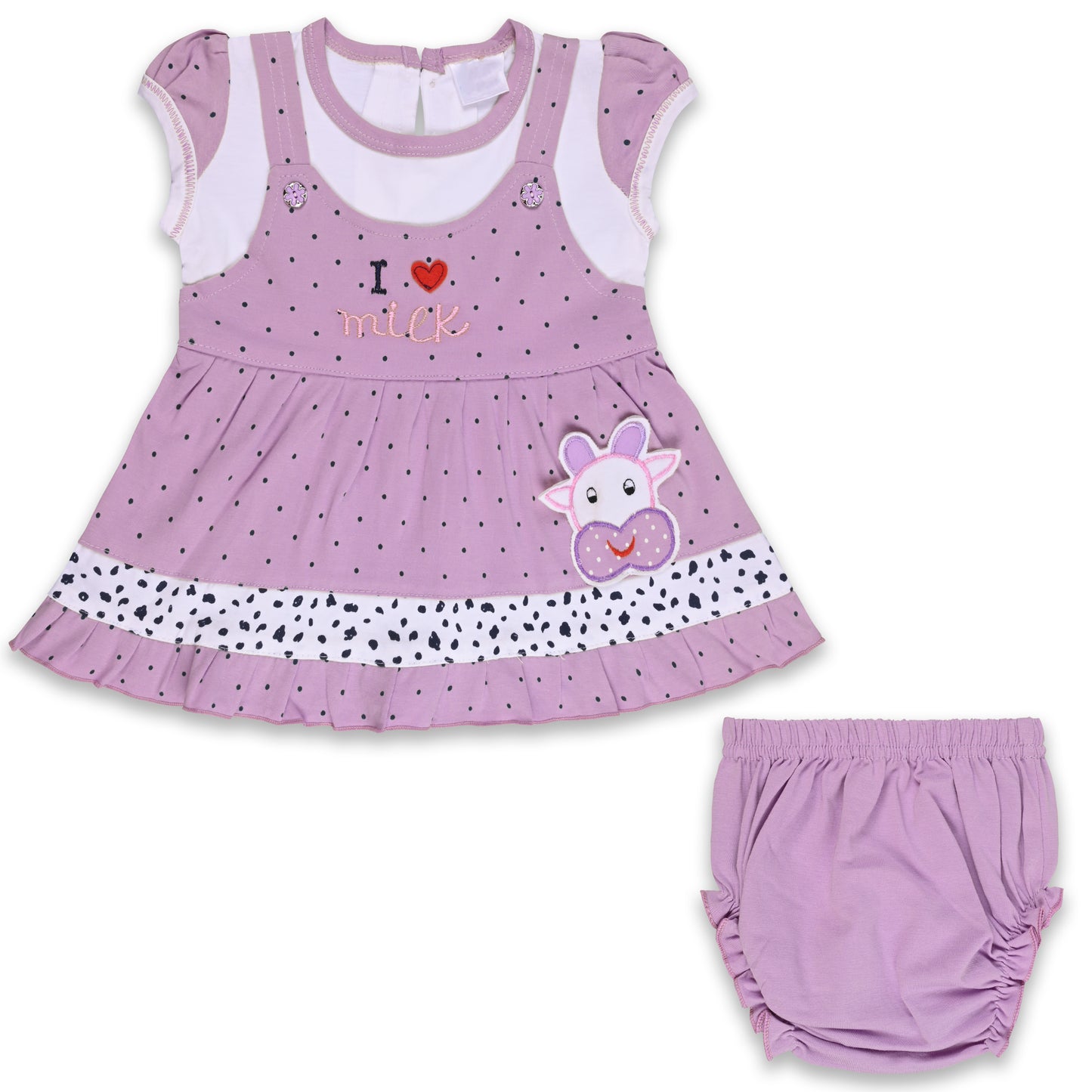 Baby Girls Polka Print A-Line Frock Dress with Brief