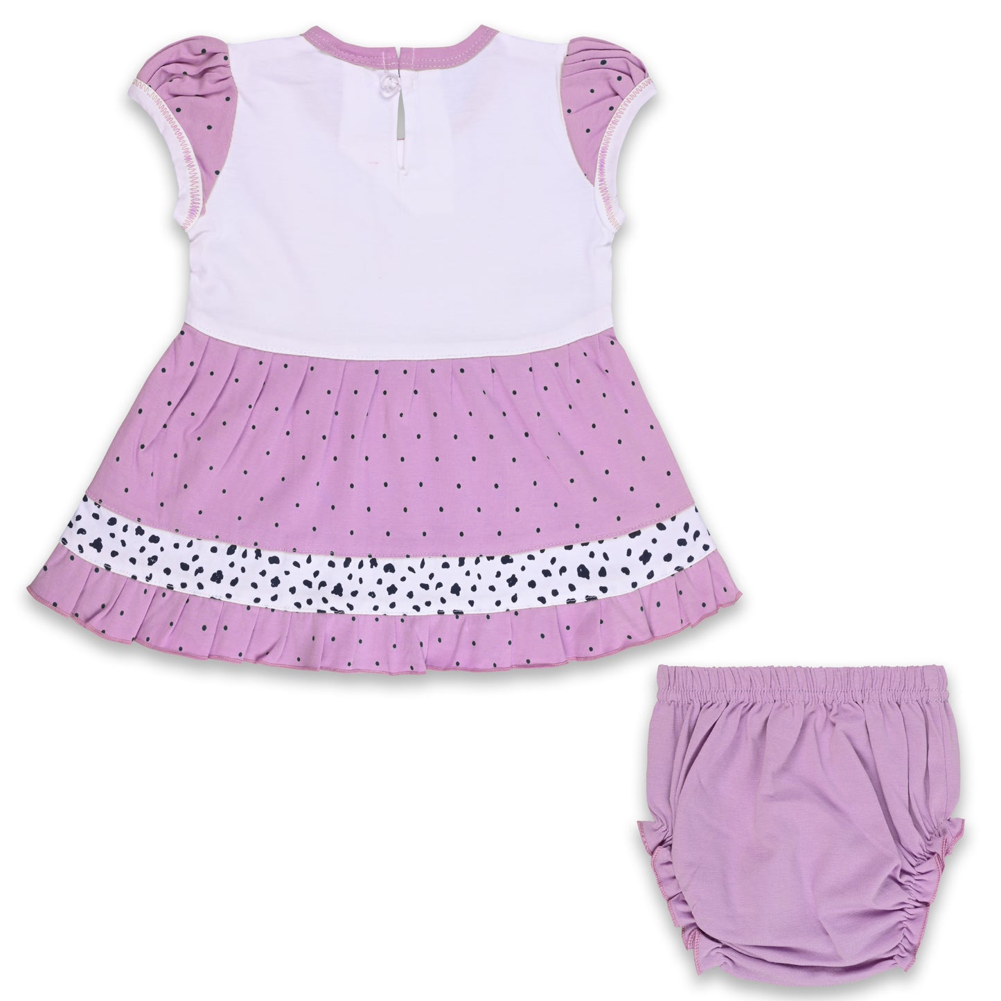 Baby Girls Polka Print A-Line Frock Dress with Brief
