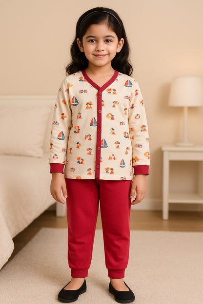 Baby Unisex T-Shirt With A Printed Deign And Solid Pant