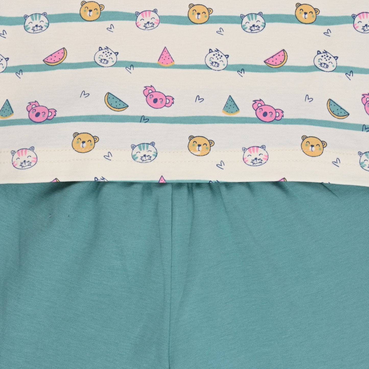 Baby Boys T-Shirt With A Printed Deign And Solid Pant