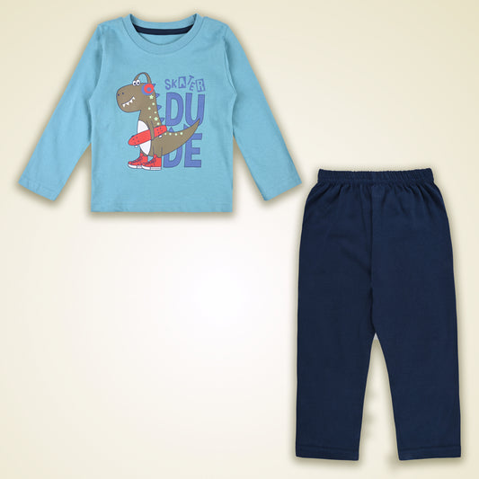 Boys Printed T-Shirt and Pant Clothing Set