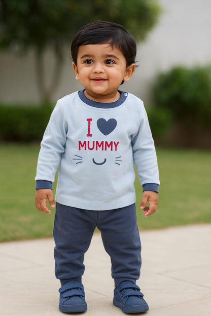 Boys Printed T-Shirt and Pant Clothing Set