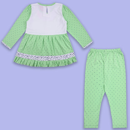 Girls Summer Polka Dot & Applique Top and Pant Set