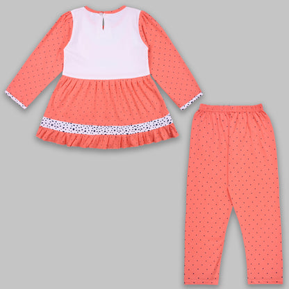 Girls Summer Polka Dot & Applique Top and Pant Set