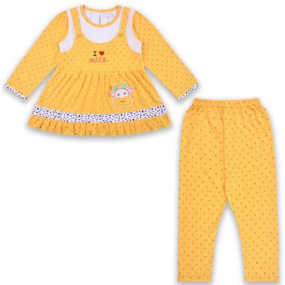 Girls Summer Polka Dot & Applique Top and Pant Set