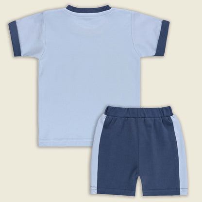 Boys Printed Cotton Tshirt and Shorts Set