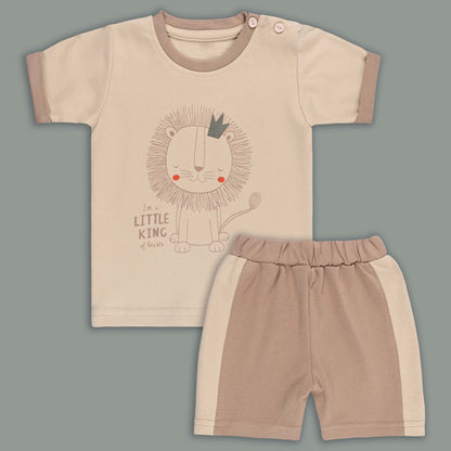 Boys Printed Cotton Tshirt and Shorts Set