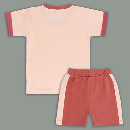 Boys Printed Cotton Tshirt and Shorts Set