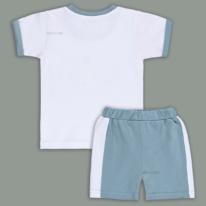 Boys Printed Cotton Tshirt and Shorts Set