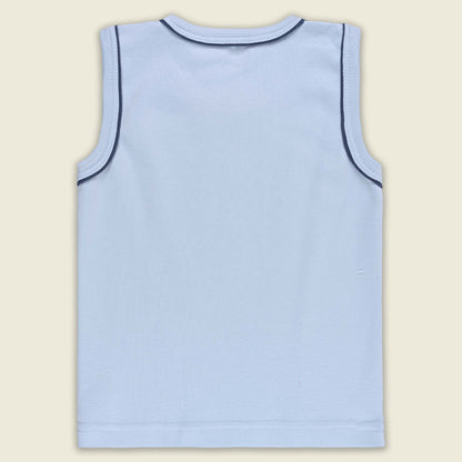 Boys Printed Cotton Tank Shirt and Shorts Set