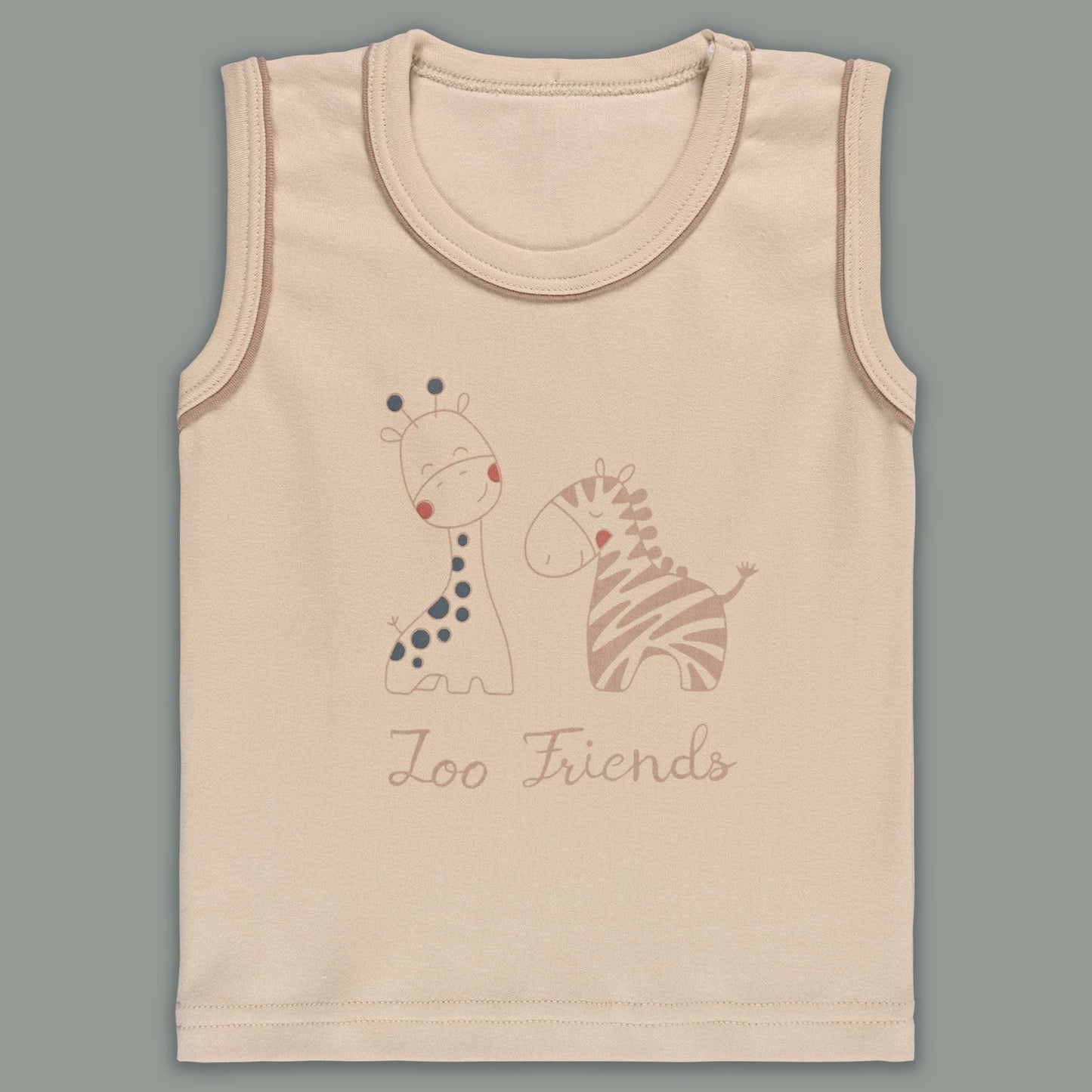 Boys Printed Cotton Tank Shirt and Shorts Set