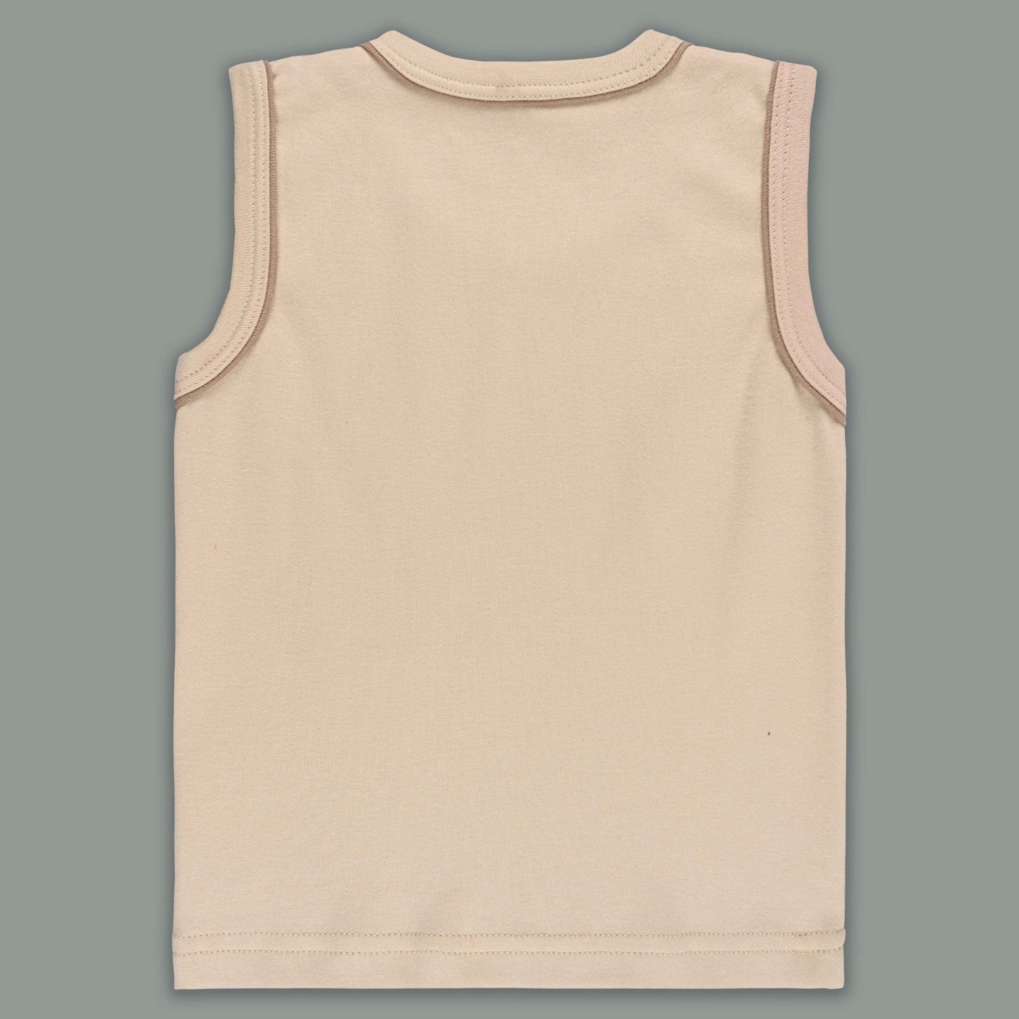 Boys Printed Cotton Tank Shirt and Shorts Set