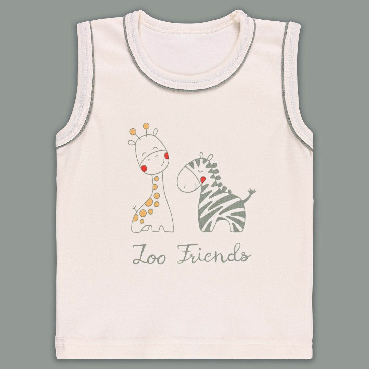 Boys Printed Cotton Tank Shirt and Shorts Set