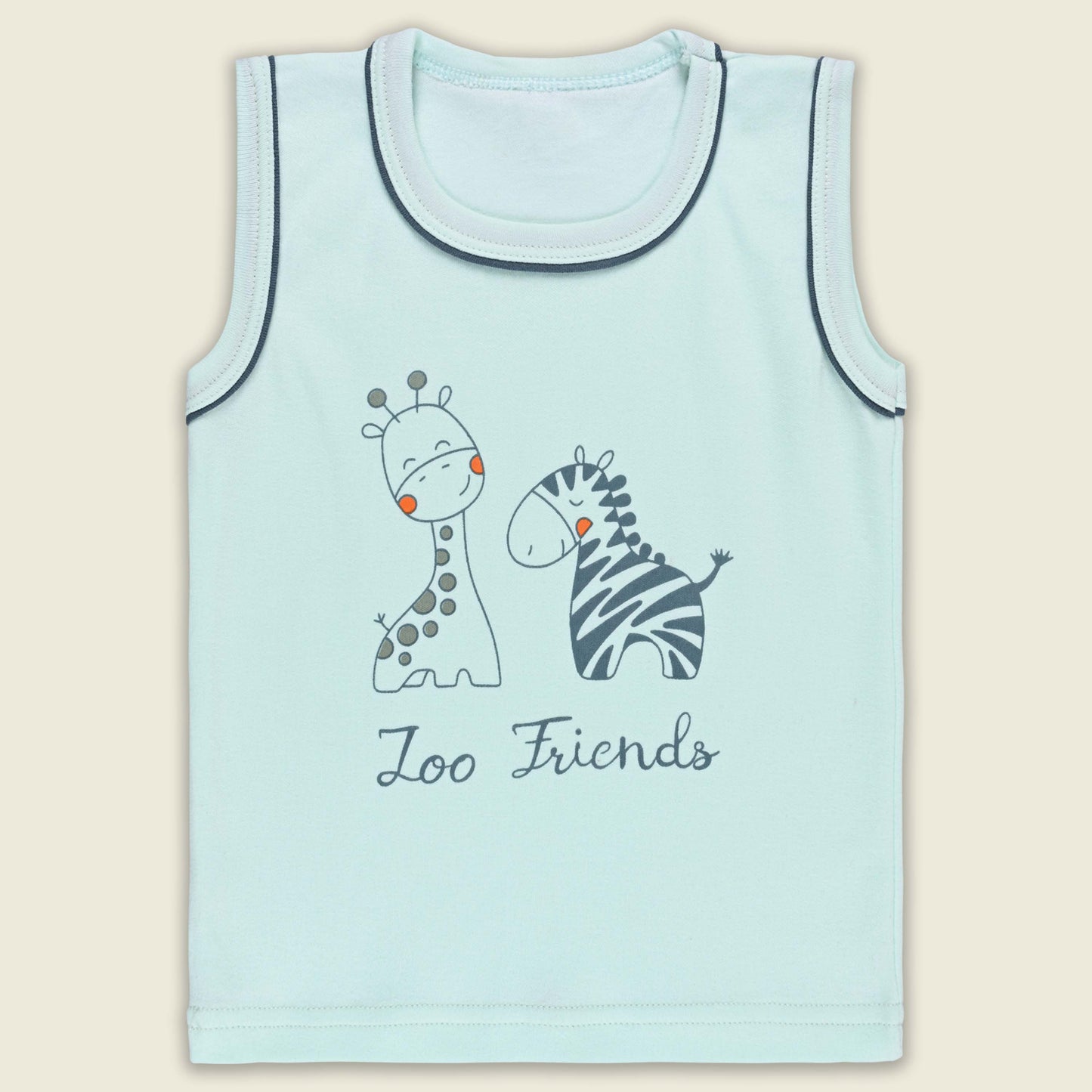 Boys Printed Cotton Tank Shirt and Shorts Set