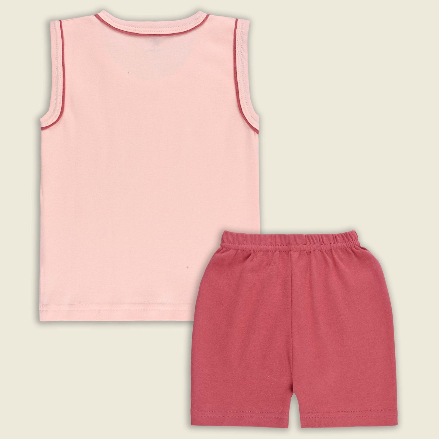Boys Printed Cotton Tank Shirt and Shorts Set