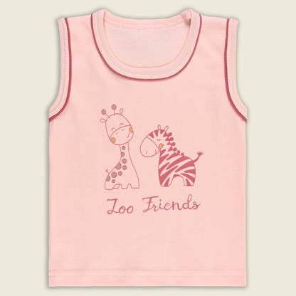 Boys Printed Cotton Tank Shirt and Shorts Set