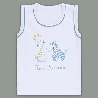 Boys Printed Cotton Tank Shirt and Shorts Set