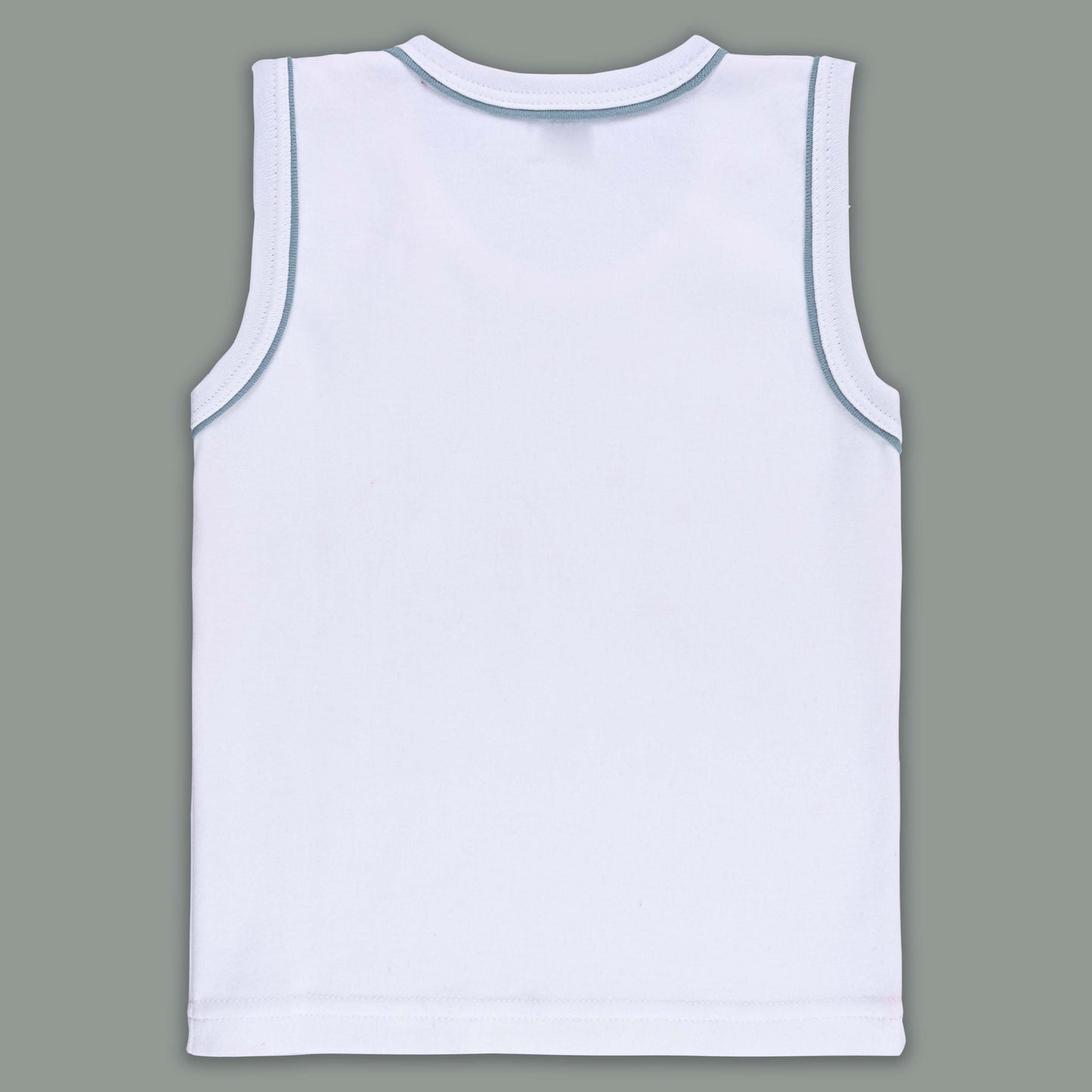 Boys Printed Cotton Tank Shirt and Shorts Set