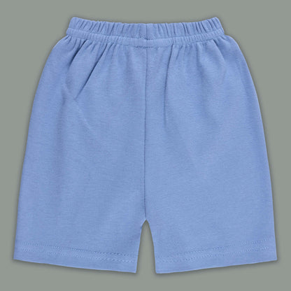 Boys Striped Teddy Print Cotton T-shirt and Shorts Set